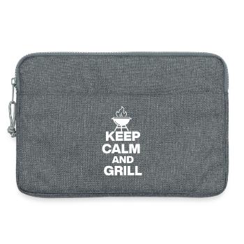 RESTEZ CALME ET GRILLEZ, GRILLEZ AU FEU GRILLEZ LA VIANDE DE FÊTE - Sacoche pour ordinateur portable 13 pouces - gris chiné - Devant