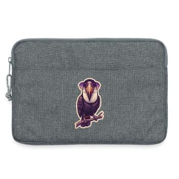 Toucan fou avec des lunettes de soleil - Sacoche pour ordinateur portable 13 pouces - gris chiné - Devant
