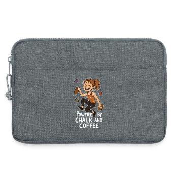 Bouldern, Chalk & Kaffee: Müde Kletterin Comic - Laptoptasche 13" - Grau meliert - Vorne