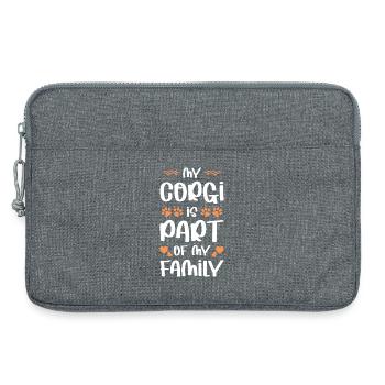 Logo des Pattes de la Famille Corgi - Sacoche pour ordinateur portable 13 pouces - gris chiné - Devant
