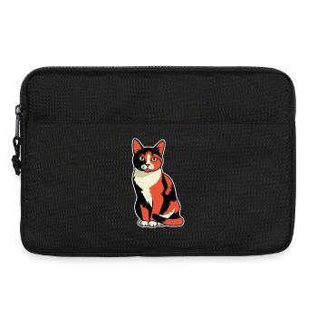 Vintage-Calico-Trikolore-Katzenporträt sitzend - Laptoptasche 13" - Schwarz - Vorne