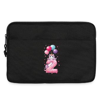 2e anniversaire de fille adorable licorne - Sacoche pour ordinateur portable 13 pouces - noir - Devant