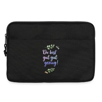 Du bist gut genug - Selbstliebe Spruch  - Laptoptasche 13" - Schwarz - Vorne