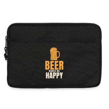 Beer Makes Me Happy Funny Beer Saying - Laptop bag 13" - black - Front