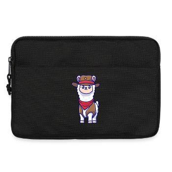 Cowboy Llama Illustration - Laptop bag 13" - black - Front