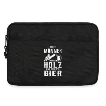 Holz und Bier - Laptoptasche 13" - Schwarz - Vorne