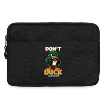 Ne me prends pas la tête drôle, canard colvert en colère - Sacoche pour ordinateur portable 13 pouces - noir - Devant