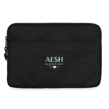 AESH au grand cœur - Sacoche pour ordinateur portable 13 pouces - noir - Devant