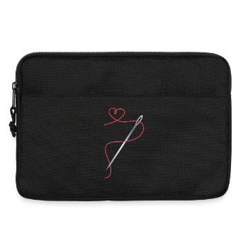 Aiguille et fil à coudre avec cœur - Sacoche pour ordinateur portable 13 pouces - noir - Devant