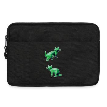 Green Geometry Cats Duo - Laptop bag 13" - black - Front