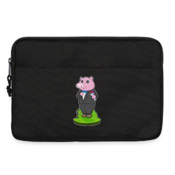 Pig Groom Suit Wedding - Laptop bag 13" - black - Front