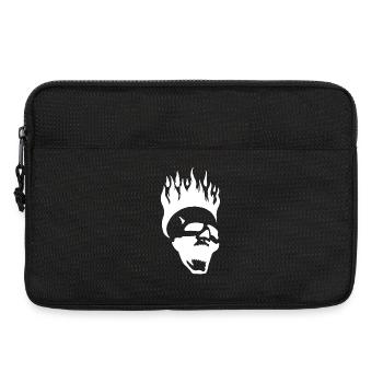 Flammender schreiender Schädel (weiß) - Laptoptasche 13" - Schwarz - Vorne