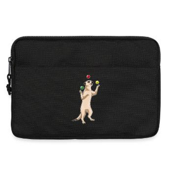 Jongleur de suricate jonglant - Sacoche pour ordinateur portable 13 pouces - noir - Devant