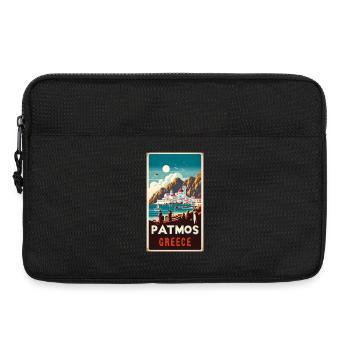 Design de vacances vintage à Patmos en Grèce - Sacoche pour ordinateur portable 13 pouces - noir - Devant