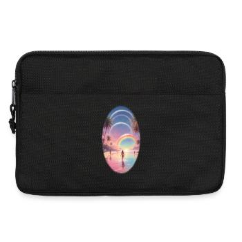 Pastellstrand Regenbogen-Traum - Laptoptasche 13" - Schwarz - Vorne