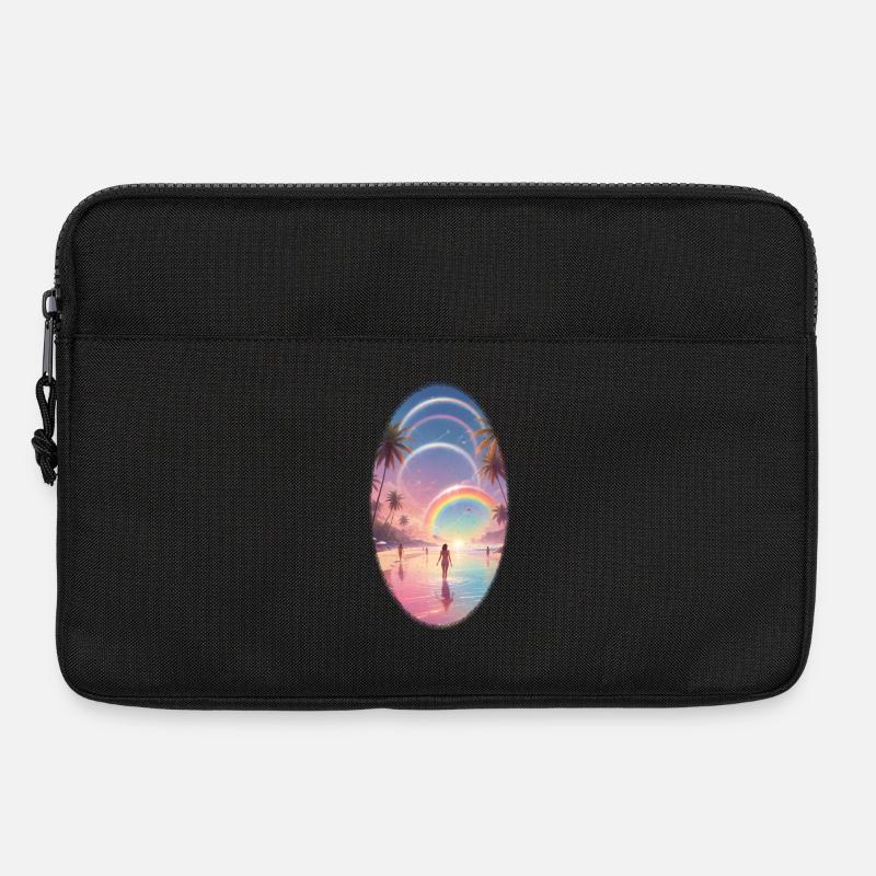 Pastellstrand Regenbogen-Traum - Laptoptasche 13" - Schwarz