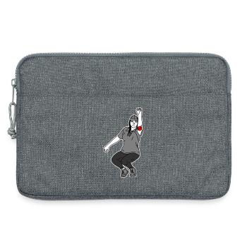 Joueur de pétanque Gaucher - Sacoche pour ordinateur portable 13 pouces - gris chiné - Devant