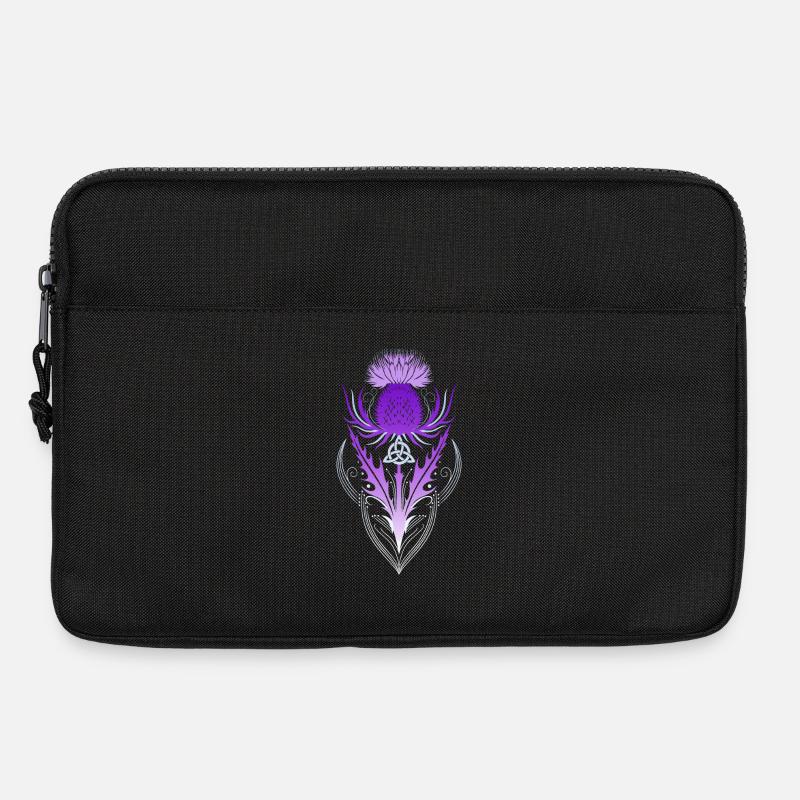 Distel mit Triquetra - Laptoptasche 13" - Schwarz