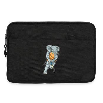 Éléphant de hockey sur gazon avec un bâton de hockey sur gazon - Sacoche pour ordinateur portable 13 pouces - noir - Devant