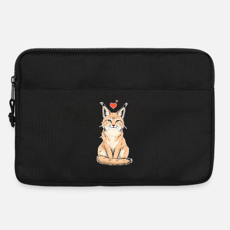 Luchs mit Herz – Wild & Liebevoll - Laptoptasche 13" - Schwarz