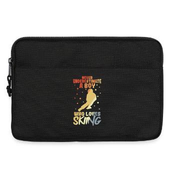 Funny ski boy - Laptop bag 13" - black - Front