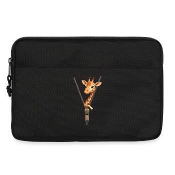 Fun Giraffe with Zipper - Laptop bag 13" - black - Front