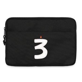 Festliche Geburtstagskerze Nummer 3 Design - Laptoptasche 13" - Schwarz - Vorne