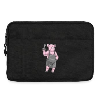 Ciseaux de coiffeur en forme de cochon - Sacoche pour ordinateur portable 13 pouces - noir - Devant
