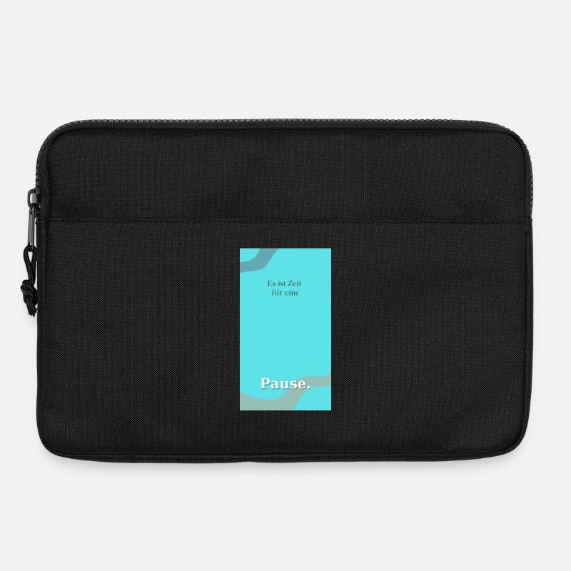 Zeit für eine Pause - Minimalistisches Design - Laptoptasche 13" - Schwarz
