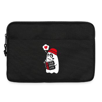 Cute Ghost Reading Romantic Book - Laptop bag 13" - black - Front