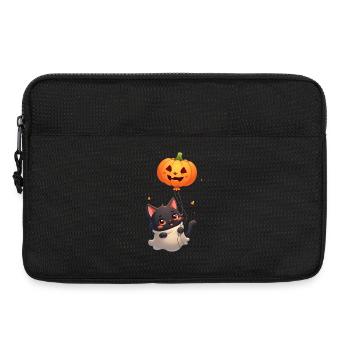 Halloween Cat with Halloween Pumpkin - Laptop bag 13" - black - Front