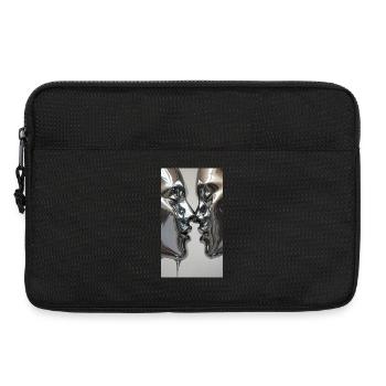Silberne Kussfiguren - Laptoptasche 13" - Schwarz - Vorne
