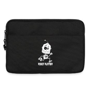 Robot blanc qui court - Sacoche pour ordinateur portable 13 pouces - noir - Devant