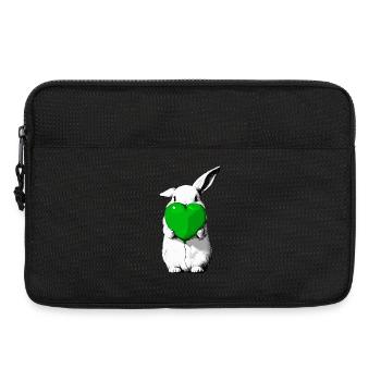 Hase mit grünem Herzballon - Laptoptasche 13" - Schwarz - Vorne