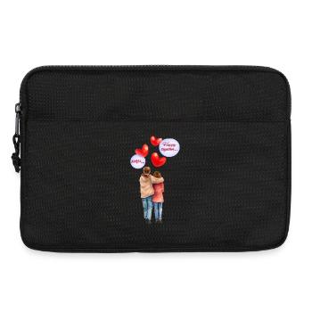 Heureux ensemble – Illustration romantique à l’aquarelle - Sacoche pour ordinateur portable 13 pouces - noir - Devant