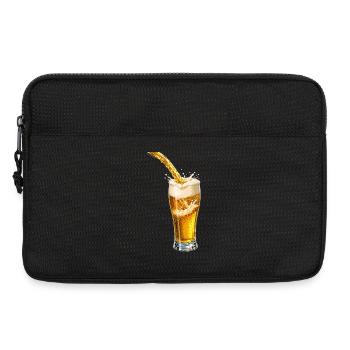 Éclat de mousse de bière dorée - Sacoche pour ordinateur portable 13 pouces - noir - Devant