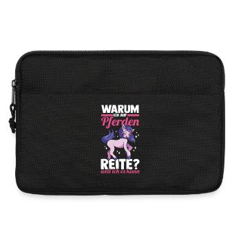 Reiten Pferdeliebhaber Reiterhof Pferde - Laptoptasche 13" - Schwarz - Vorne