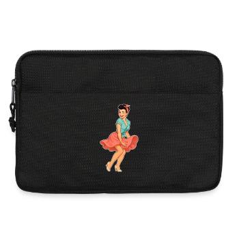 Vintage Rockabella Pin-up Girl – Retro 50s Art - Laptoptasche 13" - Schwarz - Vorne