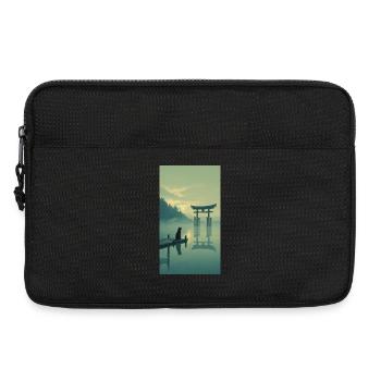 Black Cat on the Torii – Asian Zen Design - Sacoche pour ordinateur portable 13 pouces - noir - Devant