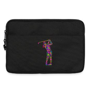 Golf Golfer bunt Frauen Kinder Mädchen Golfspieler - Laptoptasche 13" - Schwarz - Vorne
