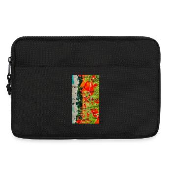 Poppies in Field with Handwritten Text - Laptop bag 13" - black - Front