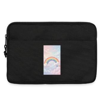 Regenbogen pastel Hintergrund - Laptoptasche 13" - Schwarz - Vorne