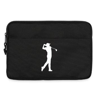 Golfer silhouette in swing - Laptop bag 13" - black - Front