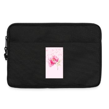 Bouquet de fleurs aquarelles roses - Sacoche pour ordinateur portable 13 pouces - noir - Devant