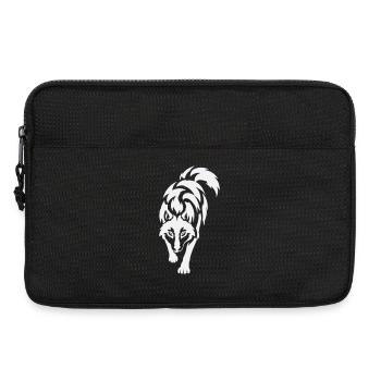 Wolfs Silhouette im Kontrast - Laptoptasche 13" - Schwarz - Vorne