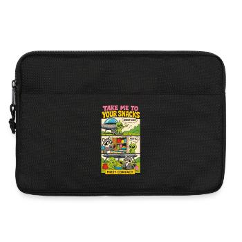 Alien-Erstkontakt mit Snacks - Laptoptasche 13" - Schwarz - Vorne