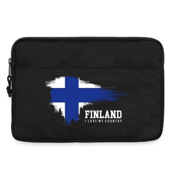 Finnische Flagge Brush Pride - Laptoptasche 13" - Schwarz - Vorne
