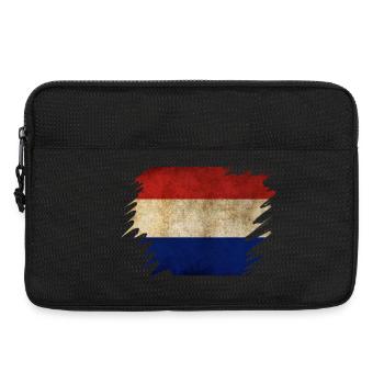 Conception du drapeau néerlandais Grunge - Sacoche pour ordinateur portable 13 pouces - noir - Devant