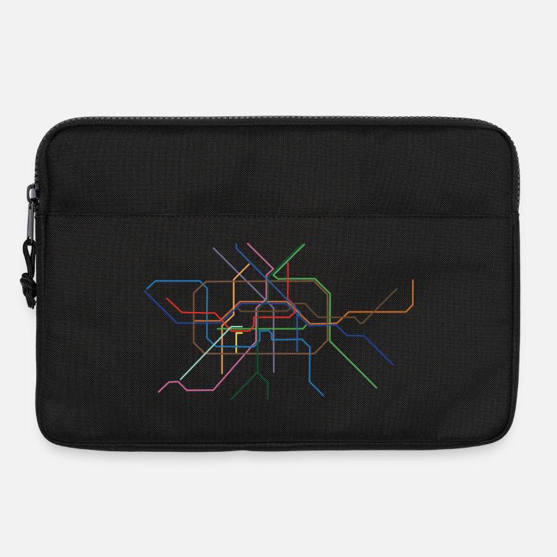 Abstrakte Minutinsektion Linienkunst - Laptoptasche 13" - Schwarz