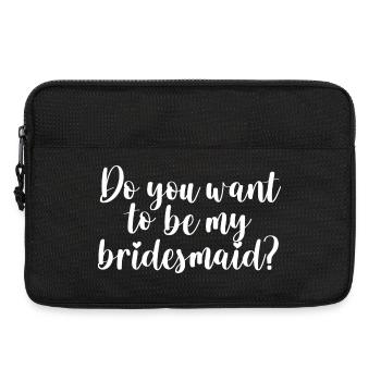 Brautjungfer Frage Hochzeit Bridesmaid Geschenk - Laptoptasche 13" - Schwarz - Vorne